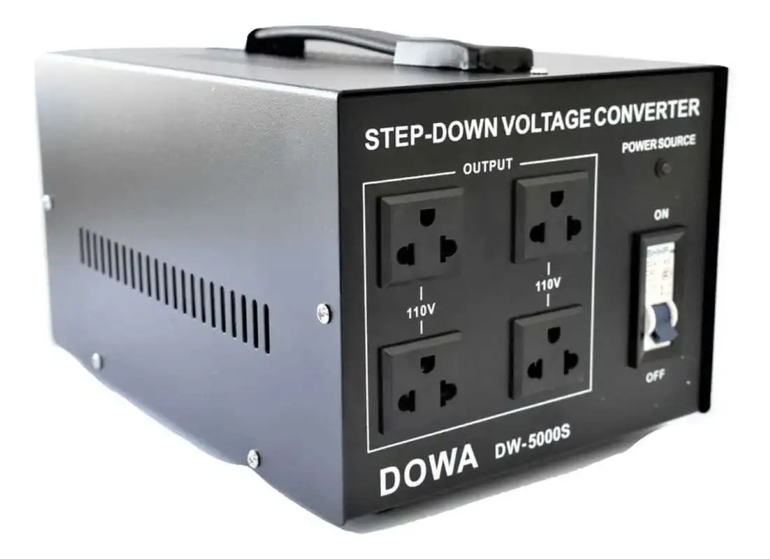 A volatge converter for 110v equipment to be used on 220v mains. Heavy power load of 5000va ,